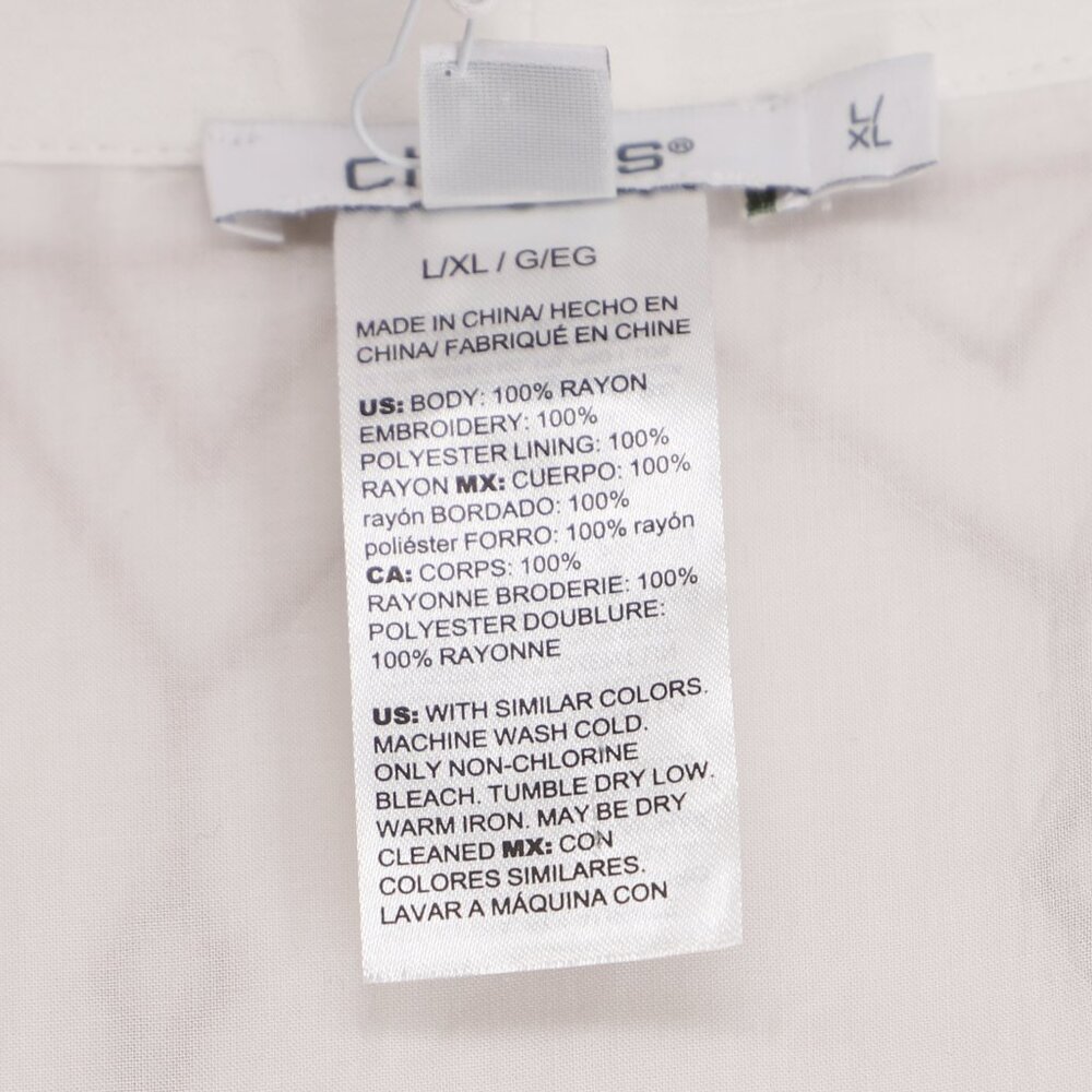 NWOT CHICO'S Embroidered Open Front Cardigan Cream Brown Size L/XL - Picture 6 of 6